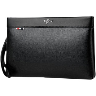 男士手拿包黑色潮流青年商务大容量休闲包真皮质感信封包软皮钱包