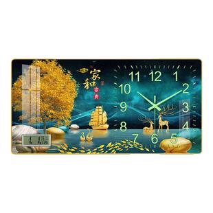 万年历电池钟表挂钟客厅餐厅家用现代轻奢日历表挂墙时钟夜光表盘