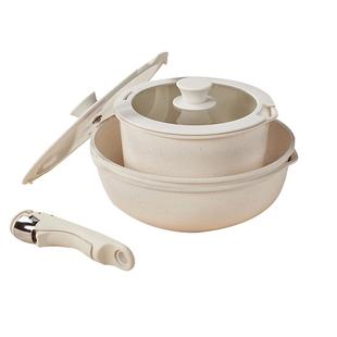 英国明爵可拆卸手柄锅具套装全套家用麦饭石不粘锅煎炒锅汤锅套锅