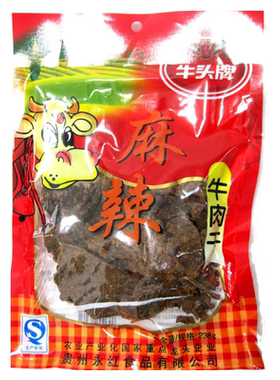 牛头牌贵州特产五香麻辣味牛肉干
