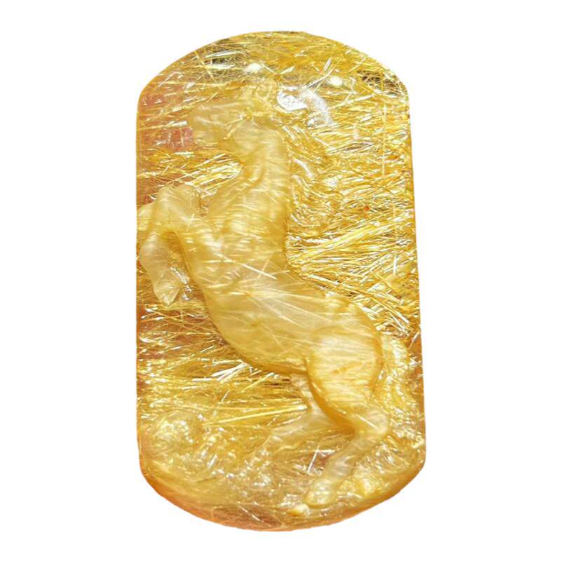 水晶生肖马钛晶吊坠大师设计男女