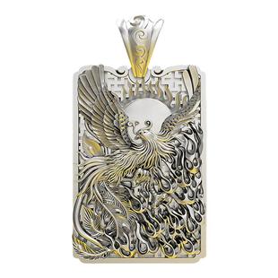 浴火重生凤凰吊坠纯银孔雀项链挂坠99足银中国风大气坠子送礼女款