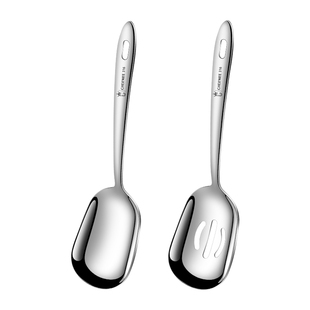 316不锈钢公用勺子大头分菜勺大号酒店餐厅大公勺食堂分餐勺漏勺