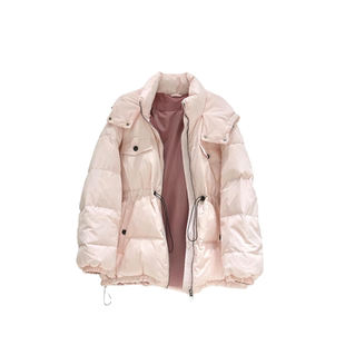 2025冬韩版甜美风收腰羽绒服女连帽显瘦保暖白鸭绒中长款冬季外套