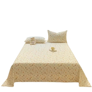 床单单件夏天双层纱a类宿舍单人儿童非纯棉被单裸睡枕套三件套双