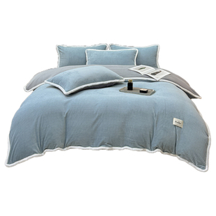 a类牛奶绒被套单件150x200珊瑚绒冬季加绒法兰绒单独保暖被罩定制