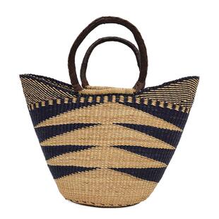 Roomology加纳进口手工编织托特包草编手提购物篮收纳果篮度假包