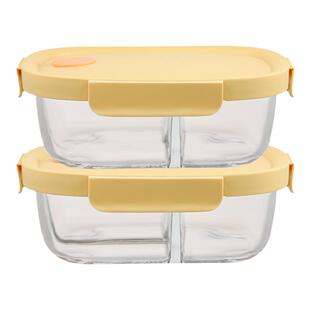 饭盒上班族微波炉加热专用的带饭餐盒玻璃保鲜盒分隔型水果便当盒