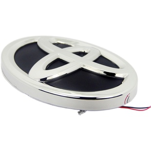 彩色丰田发光车标粘贴中网标机盖标适用于锐志普拉多皇冠白色蓝色