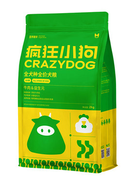 疯狂小狗牛肉益生元狗粮4斤通用