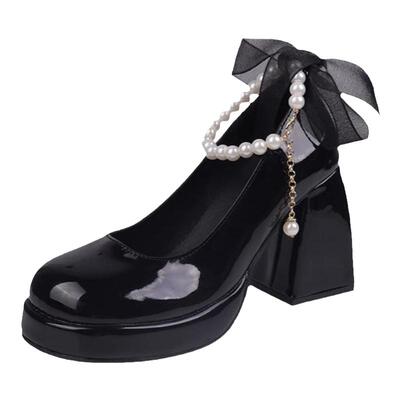 小个子厚底增高玛丽珍高跟鞋婚鞋