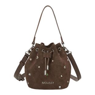 MOUSSY旷野流浪彩色麂皮铆钉小水桶包包女士轻奢单肩手提斜挎包