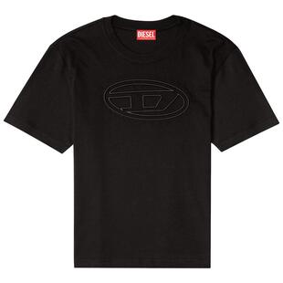 [折扣]DIESEL男士OVAL D黑色白色圆领短袖T恤A174020NJBM