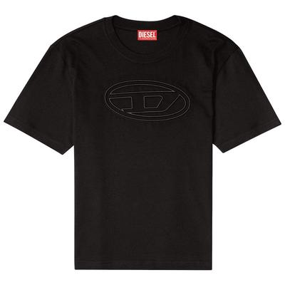 [折扣]DIESEL男士中性OVAL D黑色白色圆领短袖T恤A174020NJBM