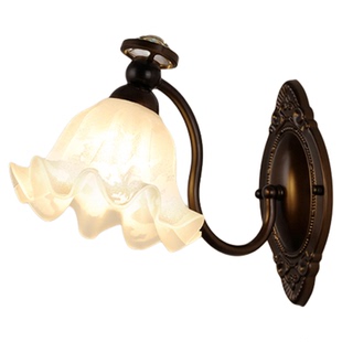 美式复古壁灯中古怀旧玻璃花朵客厅背景墙面灯民宿卧室床头阅读灯
