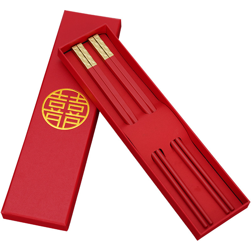结婚乔迁家用高档喜庆合金筷子