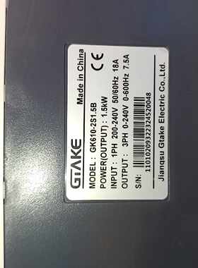 议价吉泰科变频器GK6102S1.5B1.5KW220V维修