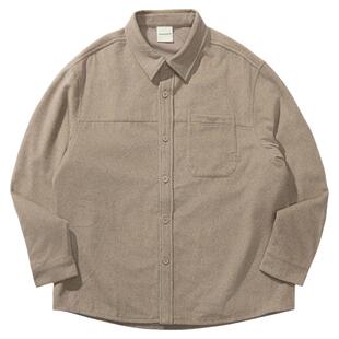 瞬时山野Monterest户外cleanfit复古廓形羊毛翻领休闲衬衫外套男