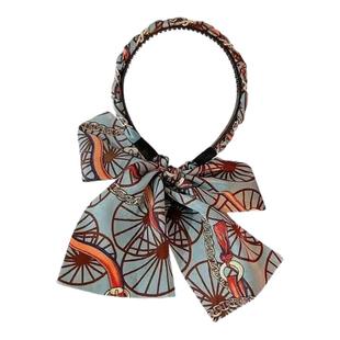 复古气质编发发箍女高级感时尚丝巾绑发一体飘带头箍百搭发卡头饰