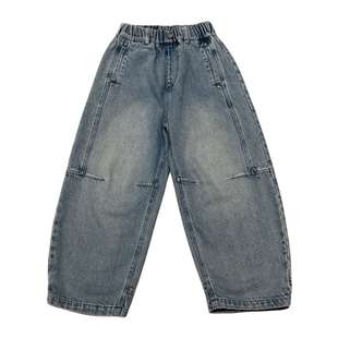 凯文家童装2026年春季新款男童中大童韩版宽松水洗拼接牛仔裤长裤