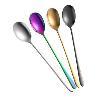 304不锈钢勺子长柄家用吃饭创意调羹可爱不锈钢网红汤勺子韩式