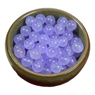 天然冰种浅紫玉髓圆珠紫罗兰玉珠子diy手工编制紫色手链手串配饰