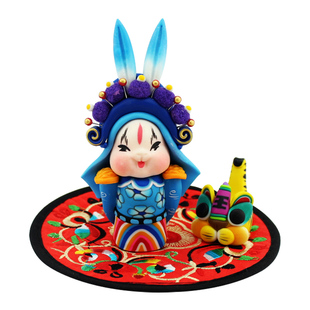 精品吉兔坊兔爷摆件礼盒老北京兔儿爷软陶中秋节礼物单位活动礼品