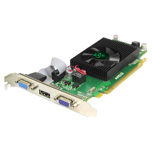 多屏炒股显卡HD63502GDDR3PCIE双VGA 多屏高清扩展复制小机箱半高