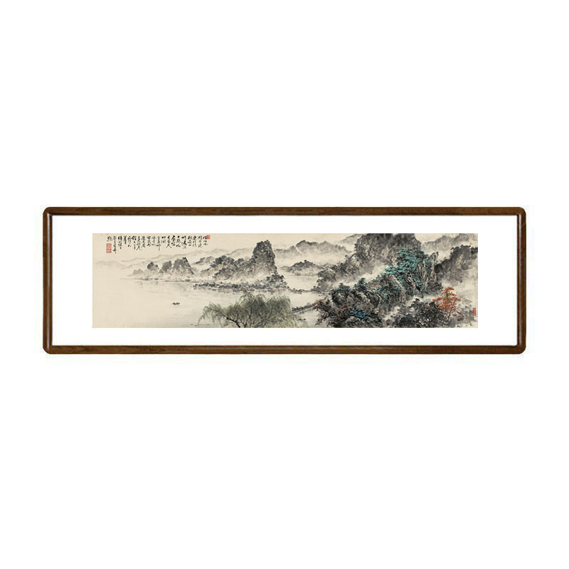 借问西湖国画山水画新中式客厅背景墙装饰壁画办公室字画茶室挂画