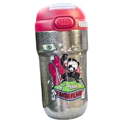 99.8%内外纯钛儿童保温杯400ml健康无毒抗菌抑菌咖啡杯弹盖喝水杯