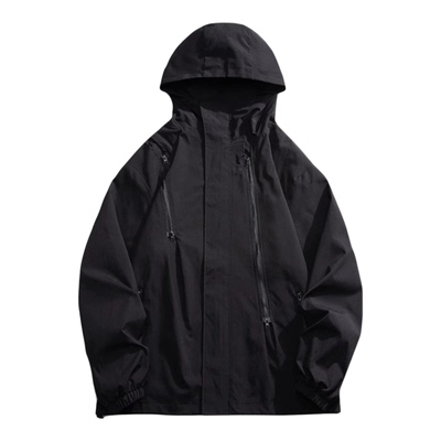 黑武士夹克男款春秋冬季宽松户外登山大码防泼水三合一冲锋衣