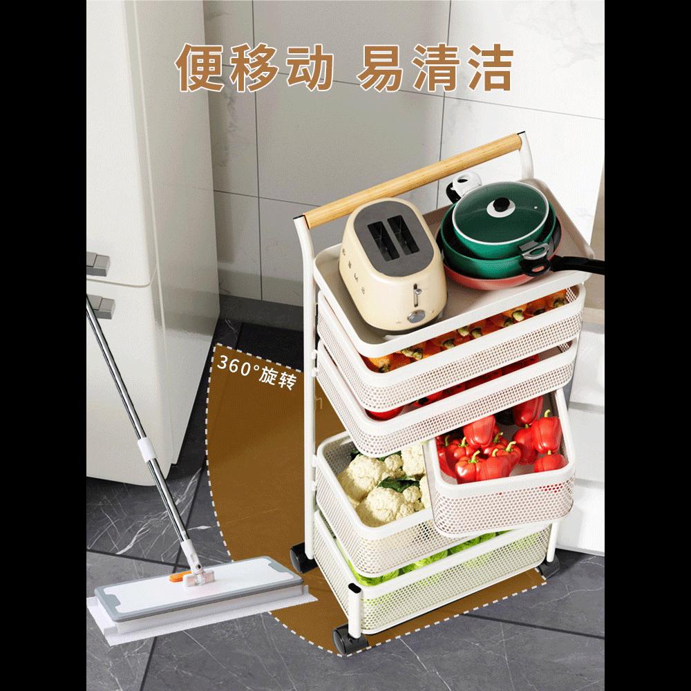 不锈钢厨房置物架落地冰箱极超窄夹缝隙柜小推车卫生间移动收纳架