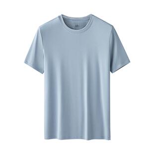 80S莫代尔短袖T恤男士夏季薄款冰丝速干休闲宽松大码半袖男生上衣