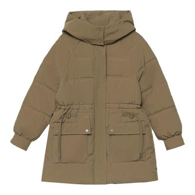 羽绒棉中长款修身款连帽