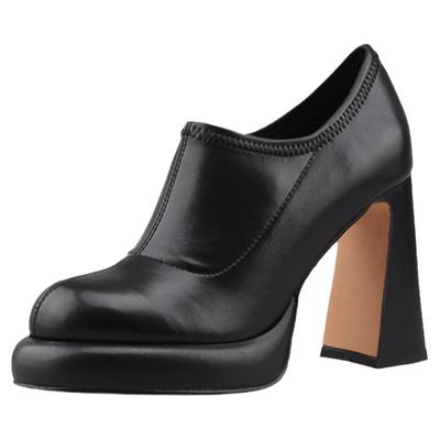 misili单鞋欧美防水台圆头高跟