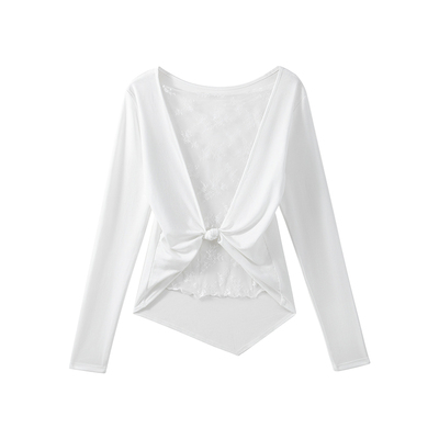 性感蕾丝大露背上衣可外穿打底衫