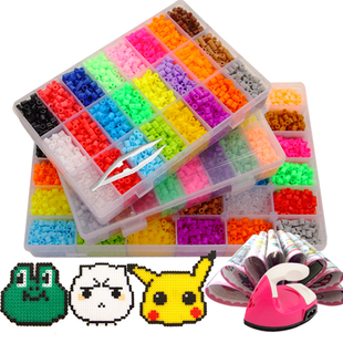 拼拼豆豆手工diy套装2.6 5mm融合拼豆豆女孩儿童益智像素拼图玩具