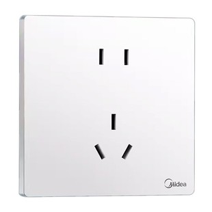 美的开关插座面板家用86型墙壁暗装一开五孔16a三孔空调白色正品