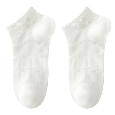 caramella夏季女透气白低帮短袜