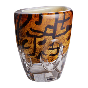 叙境复古氛围感好物图腾纹理玻璃花器托盘纸巾盒酒店咖啡厅玄关