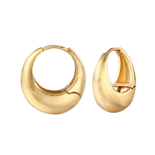 耳环女高级感拉丝耳圈2026新款爆款金色圈圈耳饰耳扣纯银银针耳钉