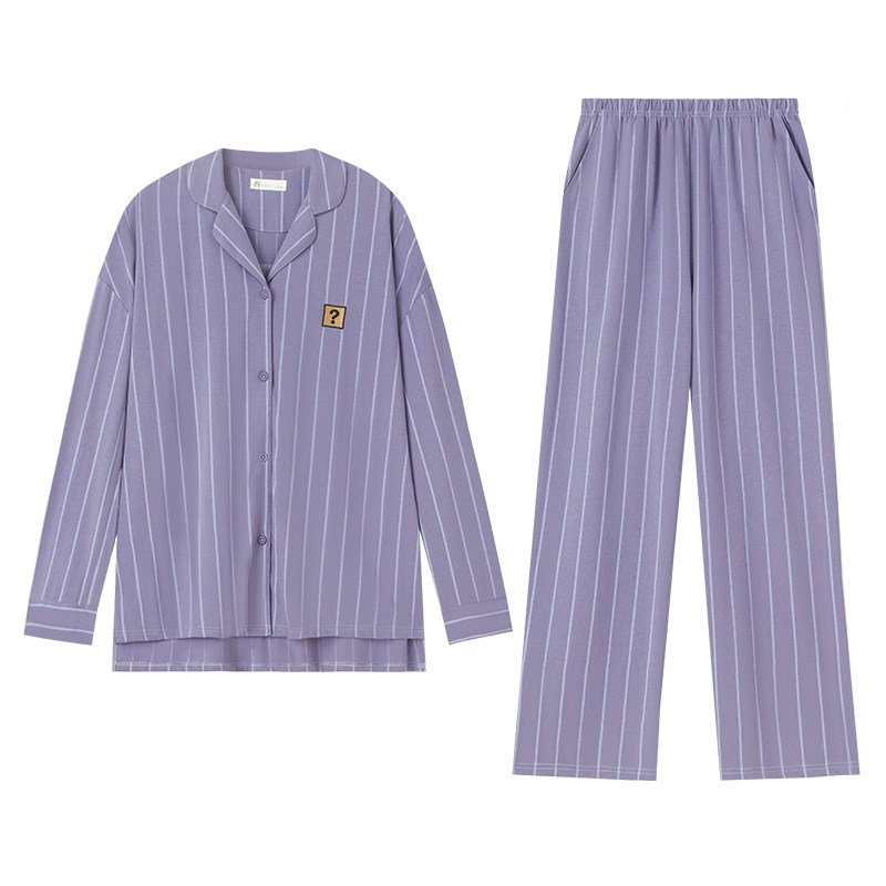 妮狄娅纯棉春秋季情侣家居服套装