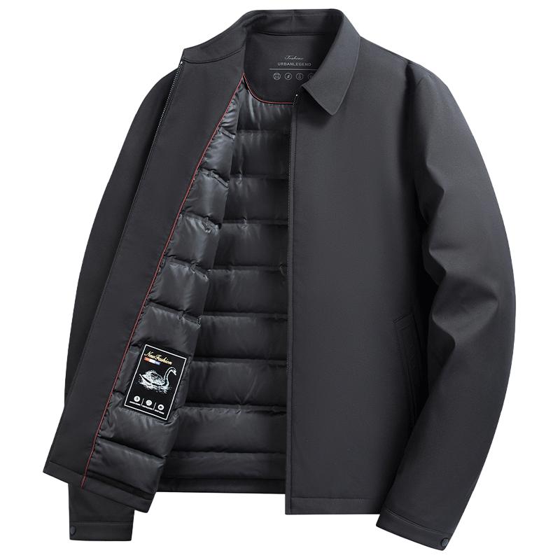罗蒙时尚翻领休闲短款鹅绒羽绒服