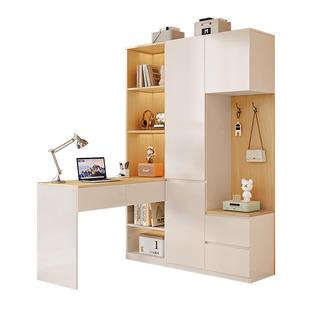 衣柜卧室家用实木柜子书桌书柜一体转角收纳储物柜床头置物柜组合