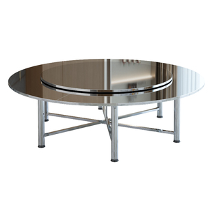 加厚304不锈钢转盘圆桌桌面可折叠户外商用2.2米餐桌吃饭桌桌子