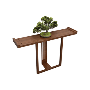 新中式实木玄关桌简约现代门厅玄关台酒店走廊端景台靠墙条案窄桌