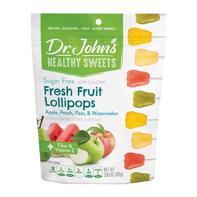 【自营】dr.john's/约翰博士新鲜水果0糖棒棒糖vc婴幼儿儿童糖果