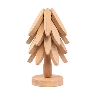 隔热垫餐桌摆件实木一棵树高颜值隔热垫小树隔热垫创意折叠餐盘树