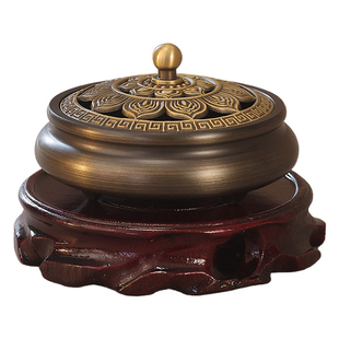 纯铜香炉家用室内熏香炉沉香檀香盘香炉茶道新中式复古香薰炉摆件