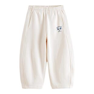 马克珍妮女童时尚运动裤加绒弯刀裤 儿童纯棉裤子春装551621